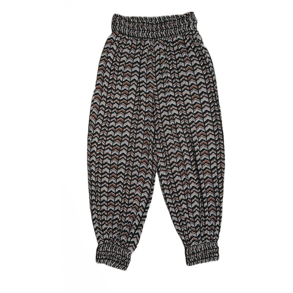 Anthropologie‎ Pull On Harem Pants Abstract Joggers Black Boho Women's Size S